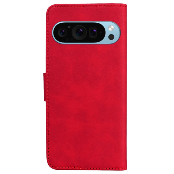 For Google Pixel 9 Skin Feel Pure Color Flip Leather Phone Case(Red)