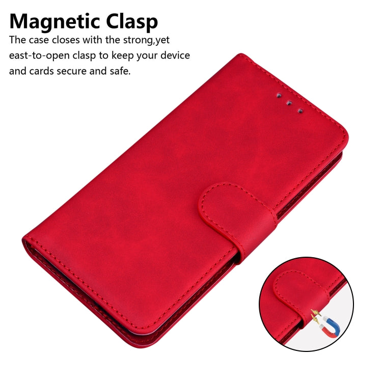 For Google Pixel 9 Skin Feel Pure Color Flip Leather Phone Case(Red)