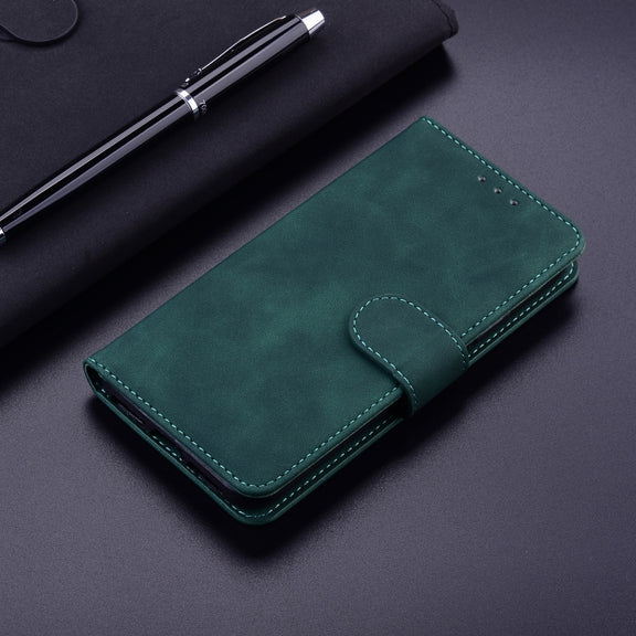 For Google Pixel 9 Skin Feel Pure Color Flip Leather Phone Case(Green)
