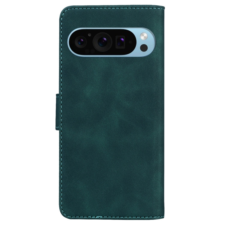 For Google Pixel 9 Skin Feel Pure Color Flip Leather Phone Case(Green)