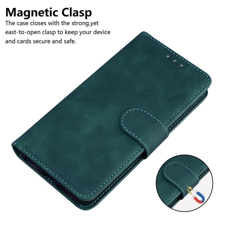 For Google Pixel 9 Skin Feel Pure Color Flip Leather Phone Case(Green)