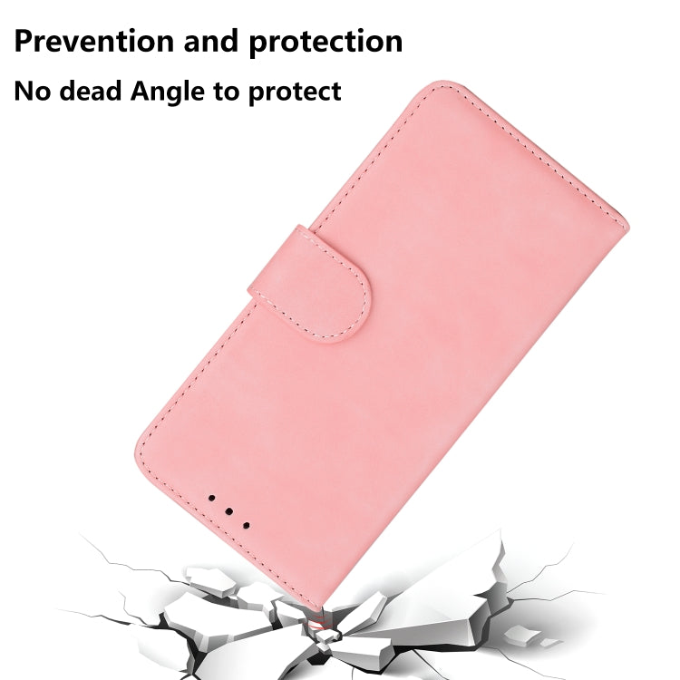 For Google Pixel 9 Skin Feel Pure Color Flip Leather Phone Case(Pink)