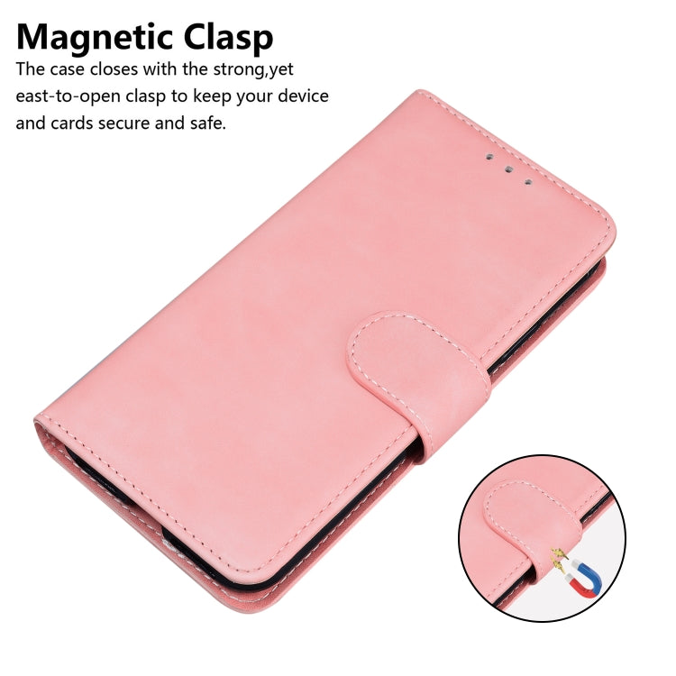 For Google Pixel 9 Skin Feel Pure Color Flip Leather Phone Case(Pink)