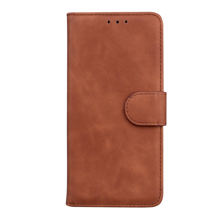 For Google Pixel 9 Skin Feel Pure Color Flip Leather Phone Case(Brown)