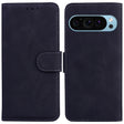 For Google Pixel 9 Skin Feel Pure Color Flip Leather Phone Case(Black) - Google Cases by PMC TechLife | Online Shopping South Africa | PMC TechLife | Buy Now Pay Later Mobicred