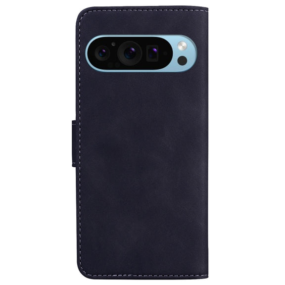 For Google Pixel 9 Skin Feel Pure Color Flip Leather Phone Case(Black)
