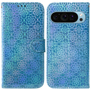 For Google Pixel 9 Pro Colorful Magnetic Buckle Leather Phone Case(Blue)