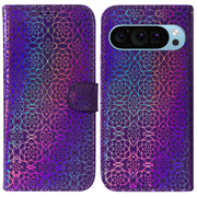 For Google Pixel 9 Pro Colorful Magnetic Buckle Leather Phone Case(Purple)