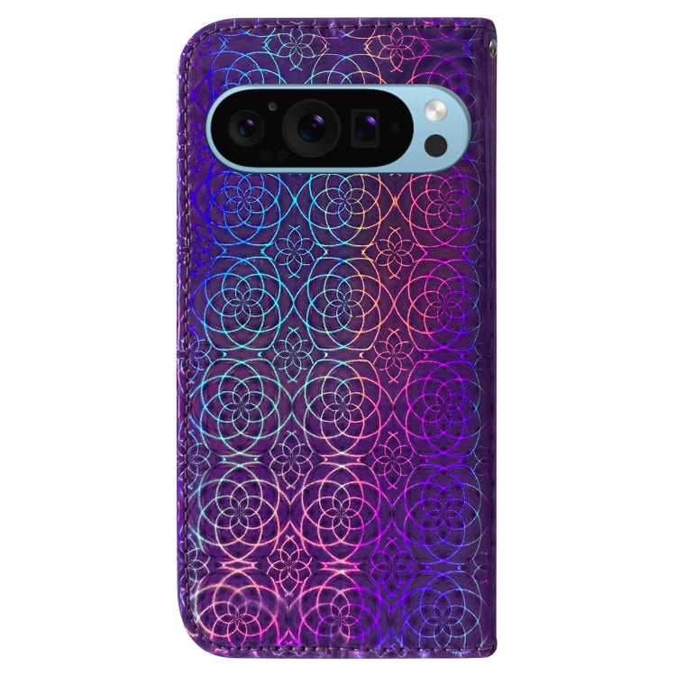 For Google Pixel 9 Colorful Magnetic Buckle Leather Phone Case(Purple)
