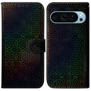 For Google Pixel 9 Colorful Magnetic Buckle Leather Phone Case(Black)