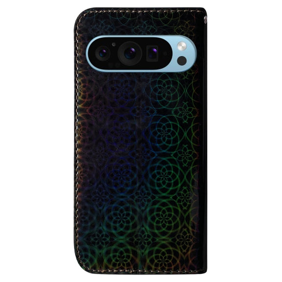 For Google Pixel 9 Colorful Magnetic Buckle Leather Phone Case(Black)
