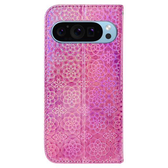 For Google Pixel 9 Colorful Magnetic Buckle Leather Phone Case(Pink)