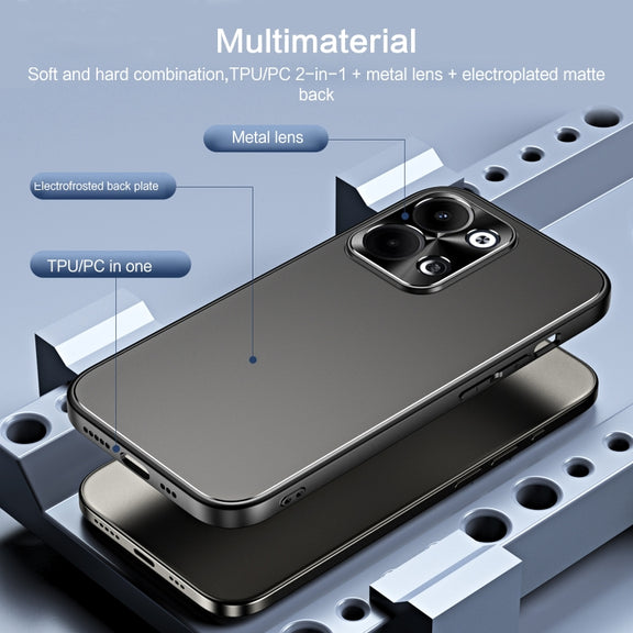 For OPPO Reno9 Pro+ R-JUST RJ-61 Electroplating Frosted TPU + PC Phone Case(Grey)