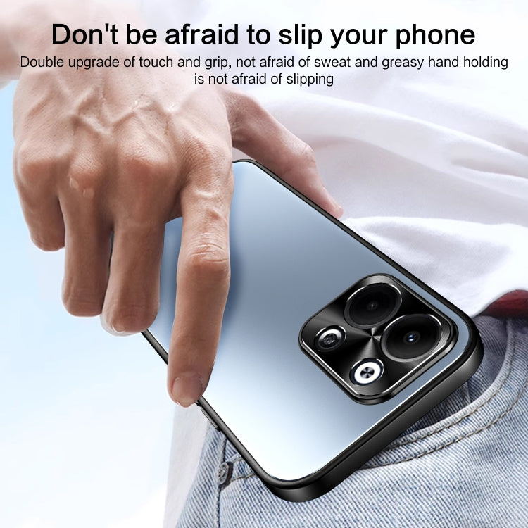 For OPPO Reno9 Pro+ R-JUST RJ-61 Electroplating Frosted TPU + PC Phone Case(Grey)