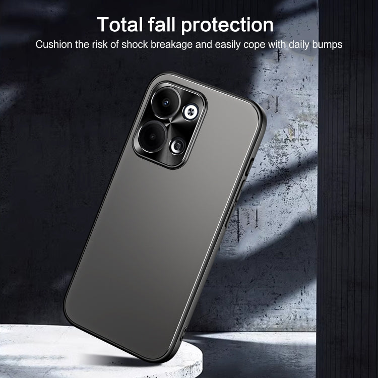 For OPPO Reno9 Pro+ R-JUST RJ-61 Electroplating Frosted TPU + PC Phone Case(Blue)