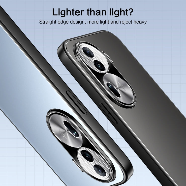 For OPPO Reno11 Global R-JUST RJ-61 Electroplating Frosted TPU + PC Phone Case(Grey)