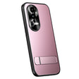 For OPPO Reno10 Pro+ Global R-JUST RJ-61 Electroplating Frosted TPU + PC Phone Case with Holder(Pink) - OPPO Cases by R-JUST | Online Shopping South Africa | PMC TechLife | Buy Now Pay Later Mobicred
