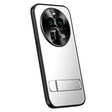 For OPPO Find X6 R-JUST RJ-61 Electroplating Frosted TPU + PC Phone Case with Holder(Silver) - OPPO Cases by R-JUST | Online Shopping South Africa | PMC TechLife | Buy Now Pay Later Mobicred