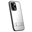 For OPPO Reno9 Pro+ R-JUST RJ-61 Electroplating Frosted TPU + PC Phone Case with Holder(Silver) - OPPO Cases by R-JUST | Online Shopping South Africa | PMC TechLife | Buy Now Pay Later Mobicred