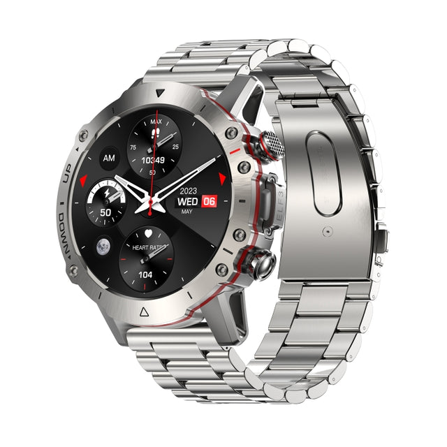 LEMFO ELF3 1.39 inch TFT Round Screen Outdoor Steel Strap Smart Watch Supports Blood Oxygen Monitoring(Silver)