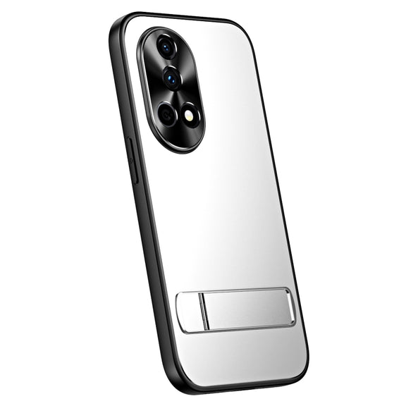 For Huawei nova 12 Pro R-JUST RJ-61 Electroplating Frosted TPU + PC Phone Case with Holder(Silver)