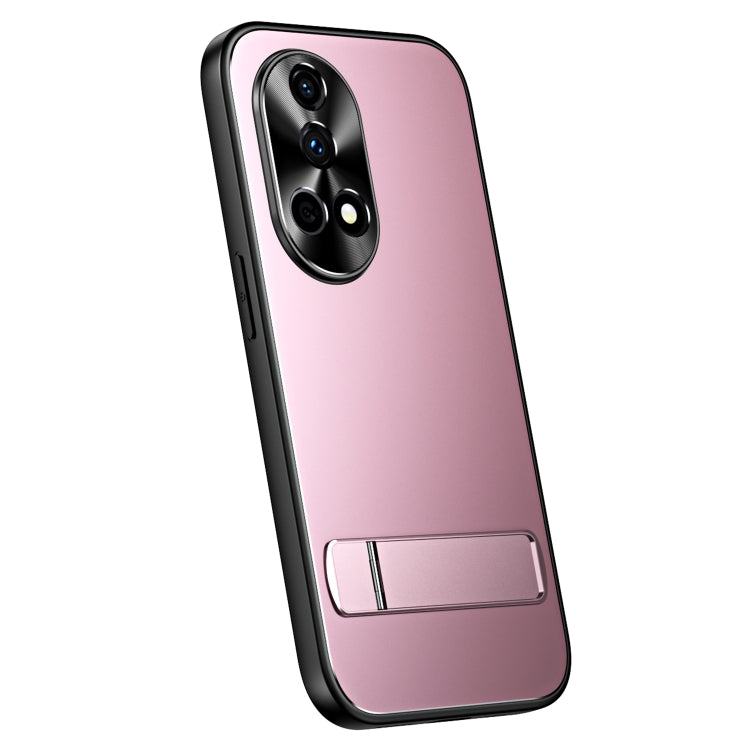 For Huawei nova 12 Pro R-JUST RJ-61 Electroplating Frosted TPU + PC Phone Case with Holder(Pink)