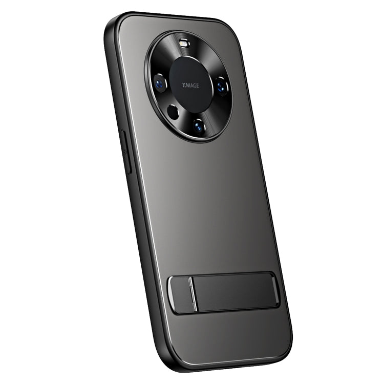 For Huawei Mate 60 Pro R-JUST RJ-61 Electroplating Frosted TPU + PC Phone Case with Holder(Grey)