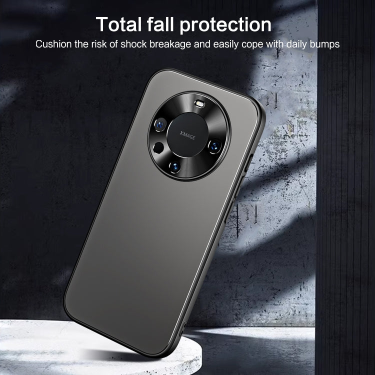 For Huawei Mate 60 Pro R-JUST RJ-61 Electroplating Frosted TPU + PC Phone Case with Holder(Blue)