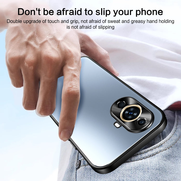 For Huawei nova 11 R-JUST RJ-61 Electroplating Frosted TPU + PC Phone Case with Holder(Blue)