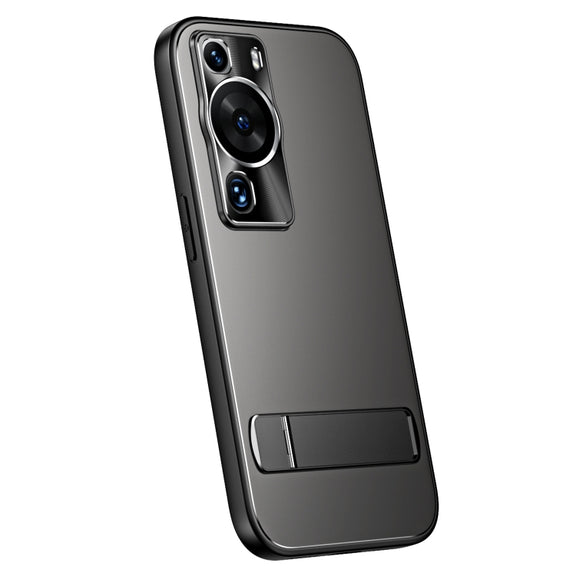For Huawei P60 / P60 Pro R-JUST RJ-61 Electroplating Frosted TPU + PC Phone Case with Holder(Grey)