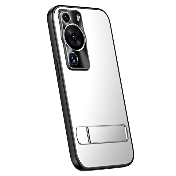 For Huawei P60 / P60 Pro R-JUST RJ-61 Electroplating Frosted TPU + PC Phone Case with Holder(Silver)