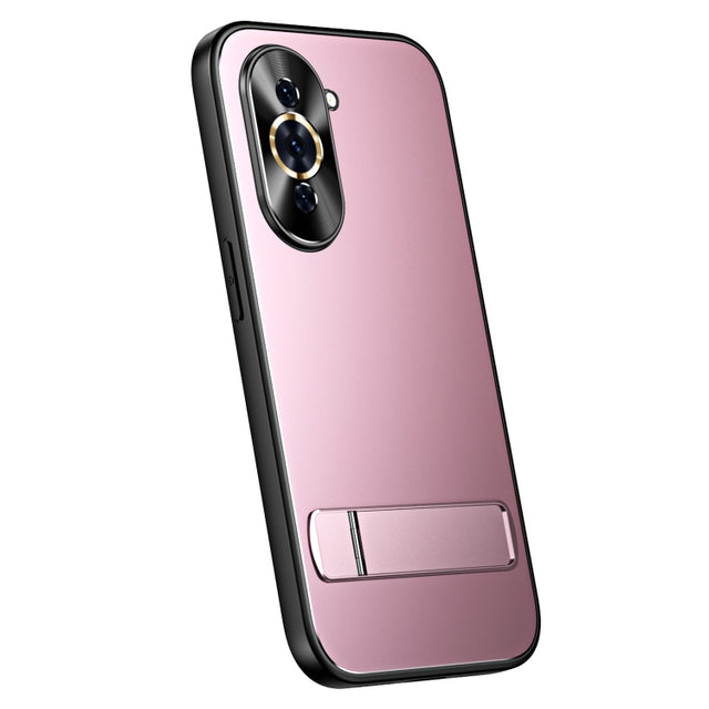 For Huawei nova 10 R-JUST RJ-61 Electroplating Frosted TPU + PC Phone Case with Holder(Pink)