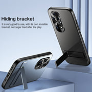 For Huawei P50 Pro R-JUST RJ-61 Electroplating Frosted TPU + PC Phone Case with Holder(Silver)