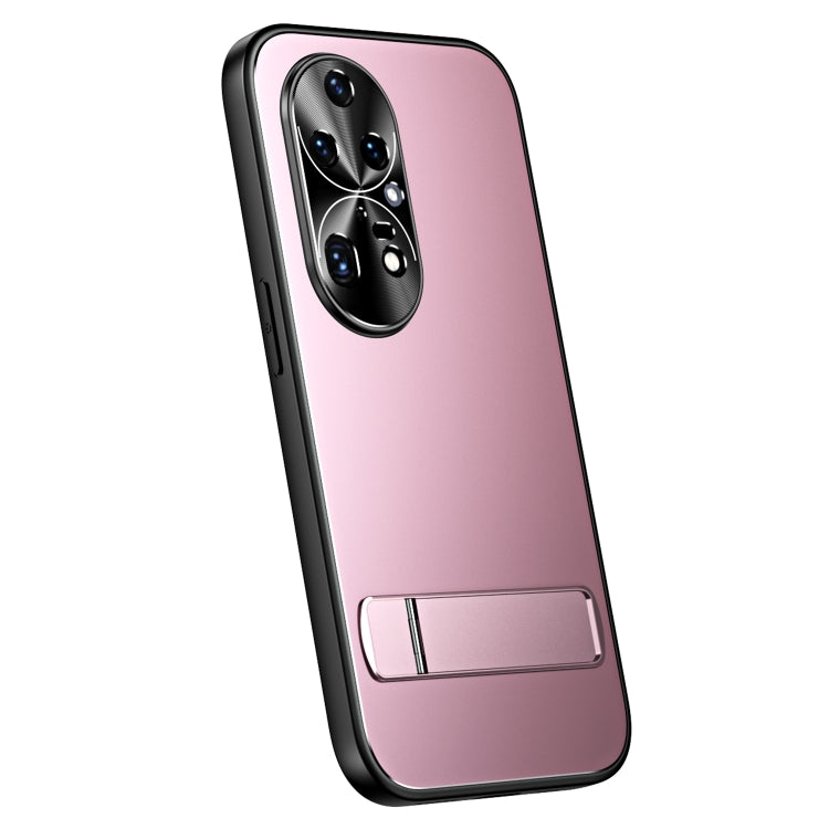For Huawei P50 R-JUST RJ-61 Electroplating Frosted TPU + PC Phone Case with Holder(Pink)