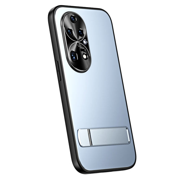 For Huawei P50 R-JUST RJ-61 Electroplating Frosted TPU + PC Phone Case with Holder(Blue)