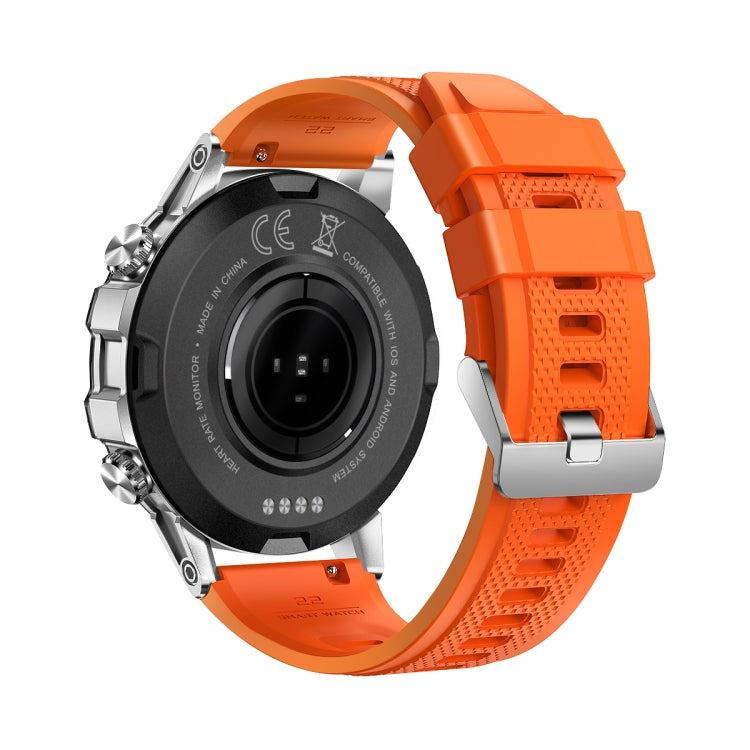 LEMFO K52 1.39 inch IPS Square Screen Smart Watch Supports Bluetooth Calls(Silver Orange)