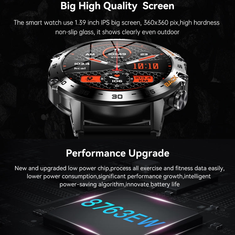 LEMFO K52 1.39 inch IPS Square Screen Smart Watch Supports Bluetooth Calls(Silver Orange)
