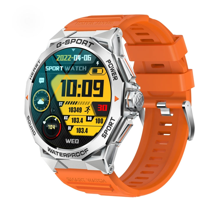 K62 1.43 inch AMOLED Round Screen Smart Watch Supports Bluetooth Calls(Silver Orange)