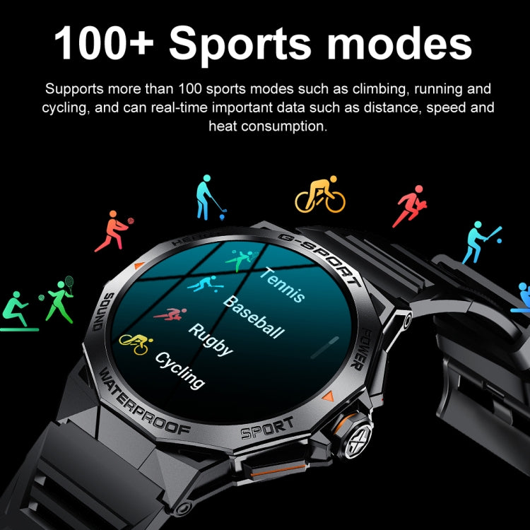 K62 1.43 inch AMOLED Round Screen Smart Watch Supports Bluetooth Calls(Silver Orange)
