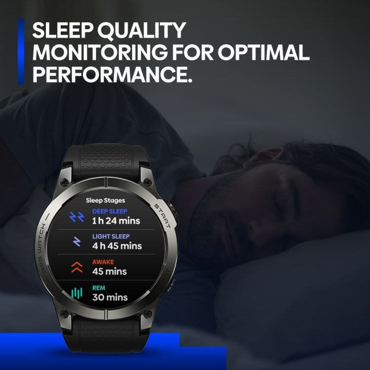 Zeblaze Stratos 3 Pro 1.43 inch AMOLED Screen Sports Smart Watch Support Bluetooth Call(Black)