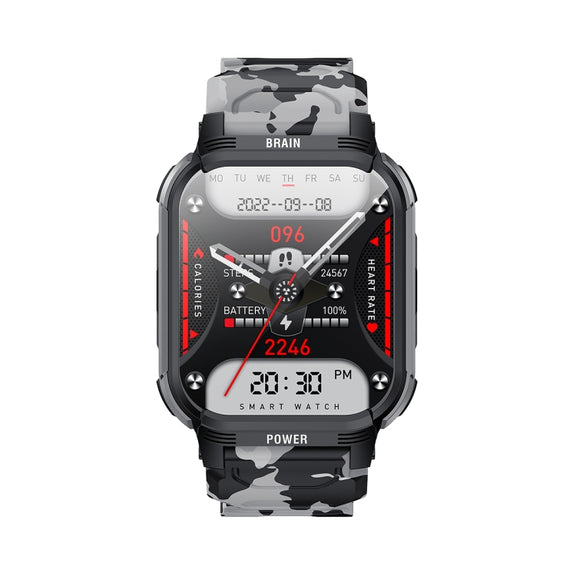 LEMFO LT08 1.85 inch TFT Screen Smart Watch Supports Bluetooth Calls(Gun Black)