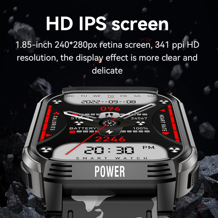 LEMFO LT08 1.85 inch TFT Screen Smart Watch Supports Bluetooth Calls(Gun Black)
