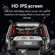 LEMFO LT08 1.85 inch TFT Screen Smart Watch Supports Bluetooth Calls(Gun Black)