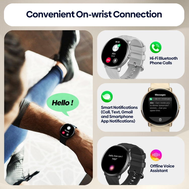 Zeblaze GTR 3 Pro 1.43 inch Screen Voice Calling Smart Watch, Support Heart Rate / Blood Pressure / Blood Oxygen(Gold)