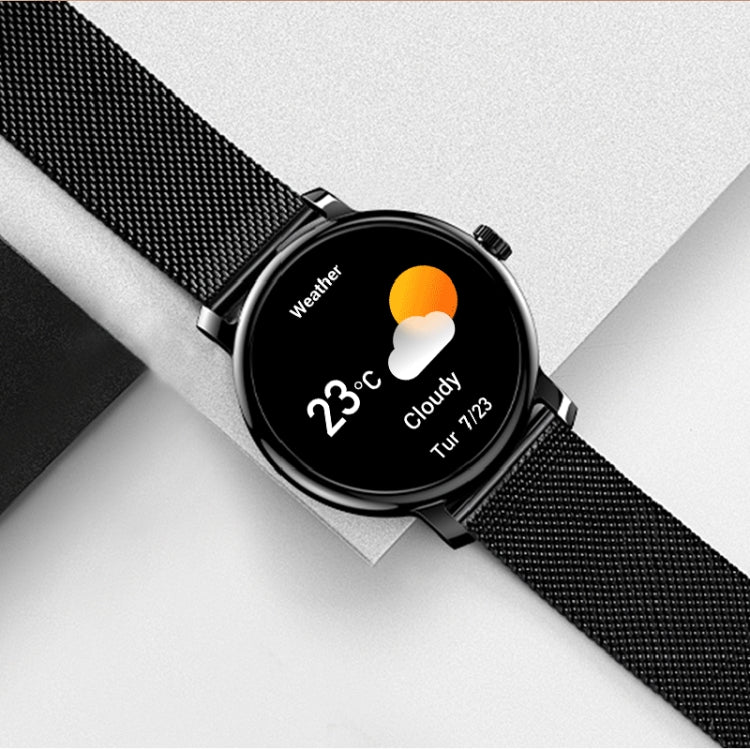 LEMFO LF35 1.43 inch AMOLED Round Screen Steel Strap Smart Watch Supports Blood Oxygen Detection(Black)