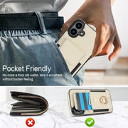 For iPhone 16 Plus Elastic Card Bag Ring Holder Phone Case(White)