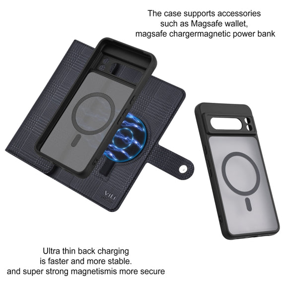 For Google Pixel 8 Pro ViLi GHA Series Shockproof MagSafe RFID Leather Attraction Horizontal Flip Phone Case(Black)