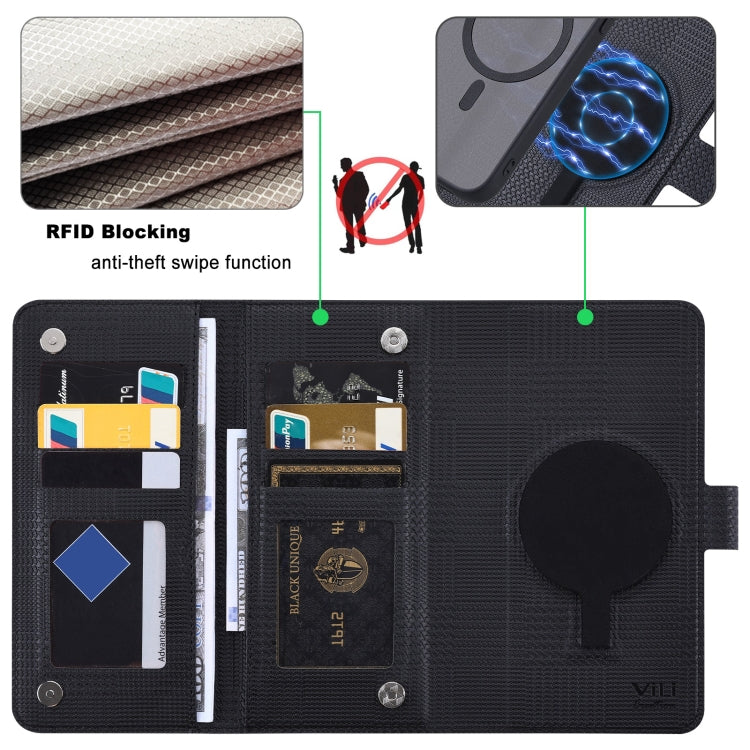 For Google Pixel 8 Pro ViLi GHA Series Shockproof MagSafe RFID Leather Attraction Horizontal Flip Phone Case(Black)
