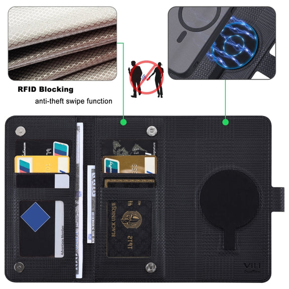 For Google Pixel 8 Pro ViLi GHA Series Shockproof MagSafe RFID Leather Attraction Horizontal Flip Phone Case(Black)