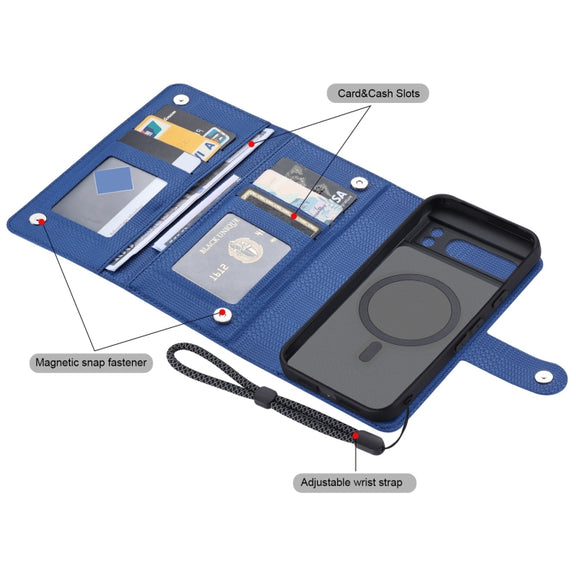 For Google Pixel 8 Pro ViLi GHA Series Shockproof MagSafe RFID Leather Attraction Horizontal Flip Phone Case(Blue)